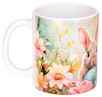 Ceramic Mug With Easter Bunny and Egg view 3