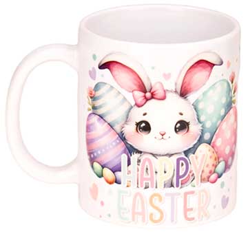 Ceramic Mug With Happy Easter Bunny view 3