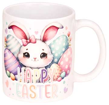 Ceramic Mug With Happy Easter Bunny