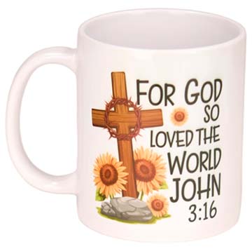 Ceramic Mug with Bible Verse John 3:16 view 3