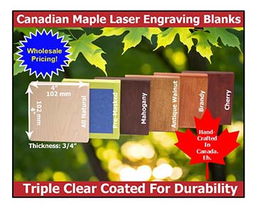 Canadian Maple | square coaster blanks for laser engraving
