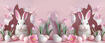 Ceramic Mug with Pink Easter Bunny view 4