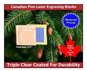 Canadian Pine | square pine coaster blanks for laser engraving