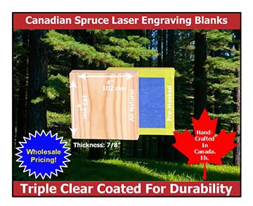 Canadian Spruce | square coaster blanks for laser engraving