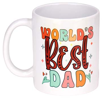 Ceramic Mug with World's Best Dad view 3